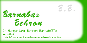 barnabas behron business card